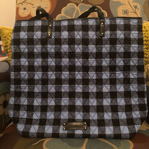 Vera Bradley Blue/Black Checkered Tote Bag *NWOT*